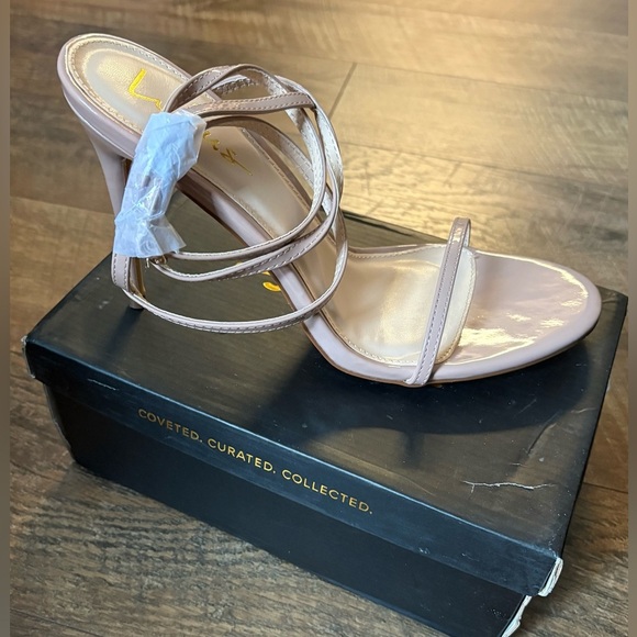 NWT Lulus “SYDD” Nude Ankle Wrap High Heel Sandals Size 11 - Picture 2 of 5